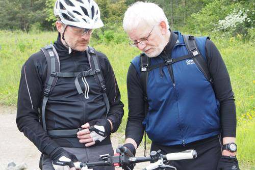 GPS-Gerät auf Radtour