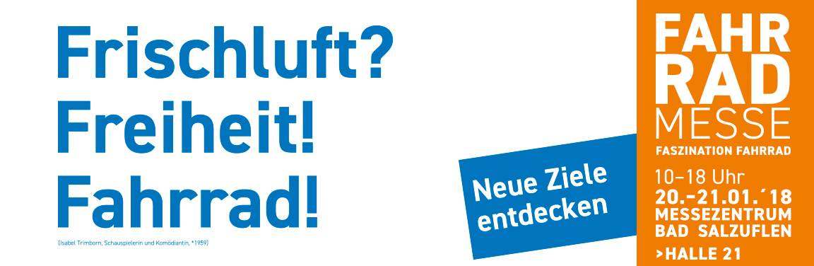 Faszination FAHR RAD am 20./21. Januar 2018 – Die Fahrradmesse für die Region OWL