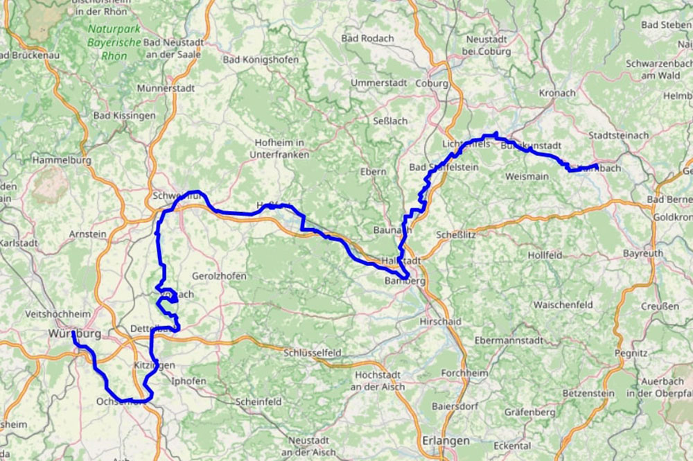 Karte der Route